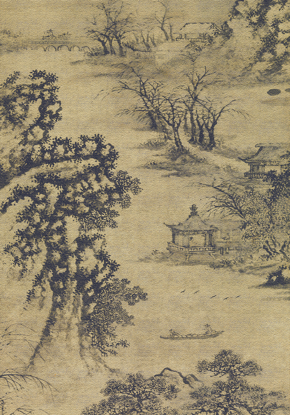 Classic Ink Village Scene Poster