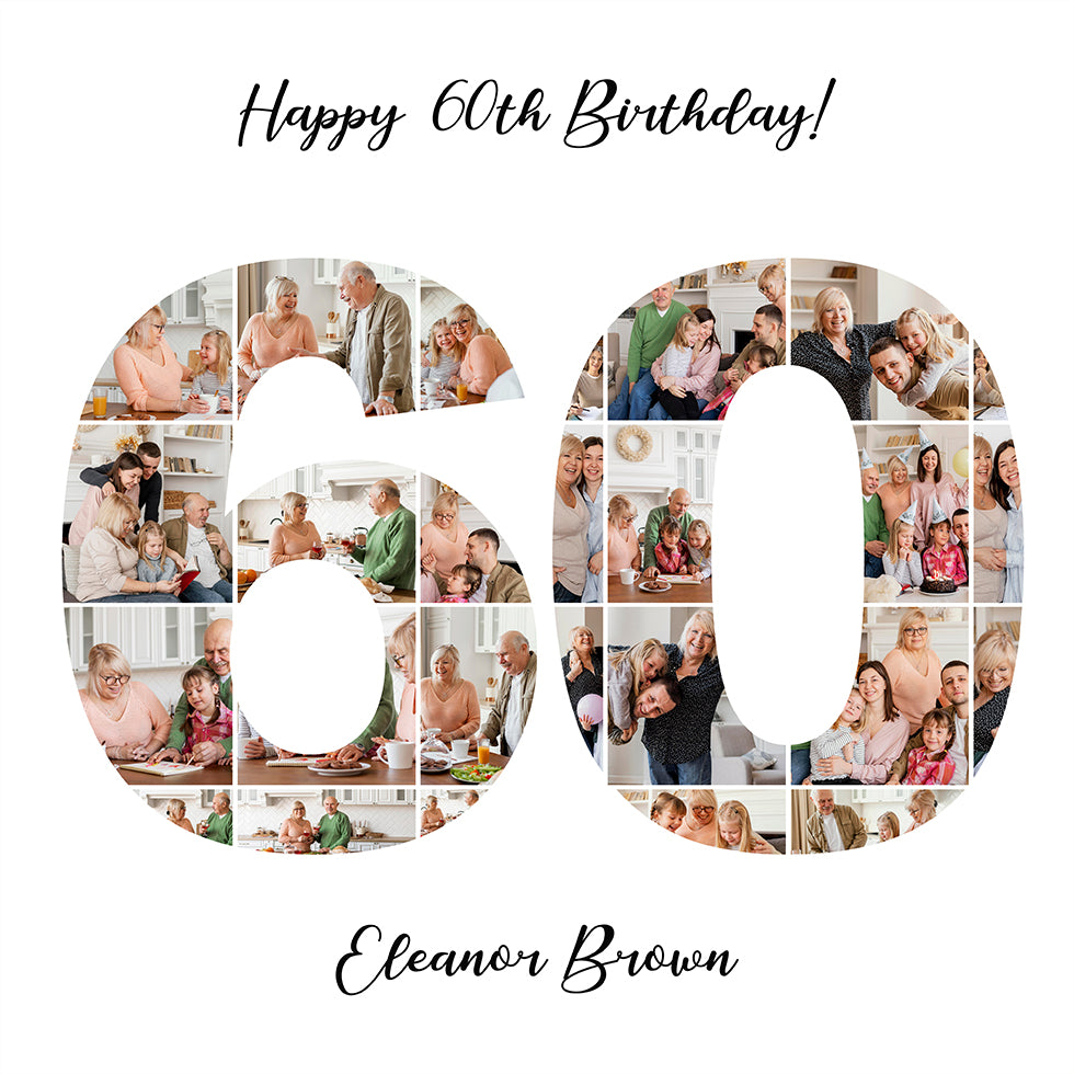 60th Birthday Photo Collage Personal Poster