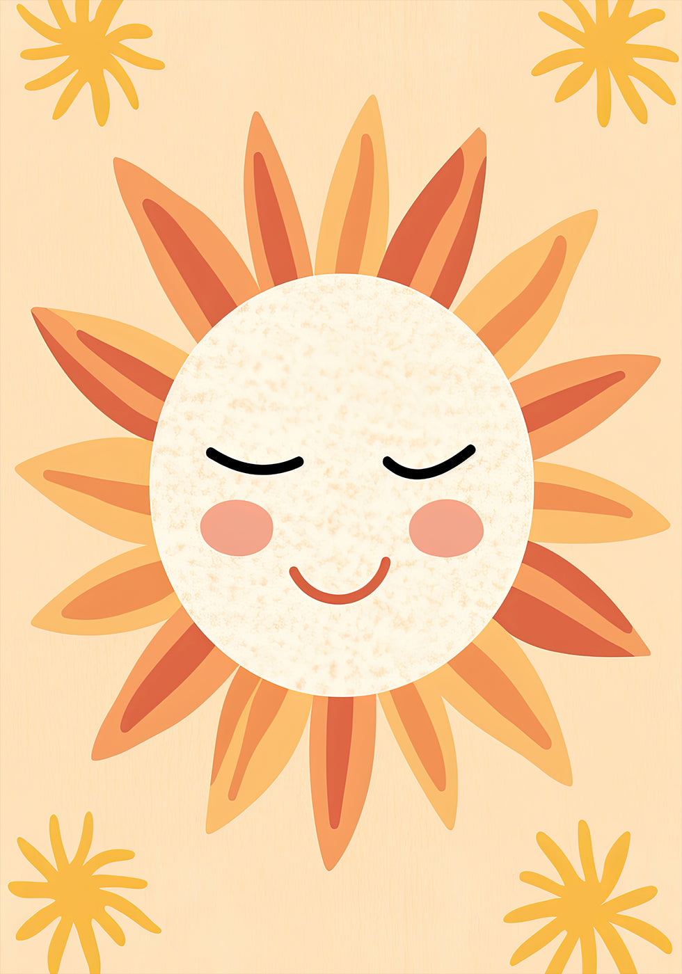 Smiling Sun Illustration Poster