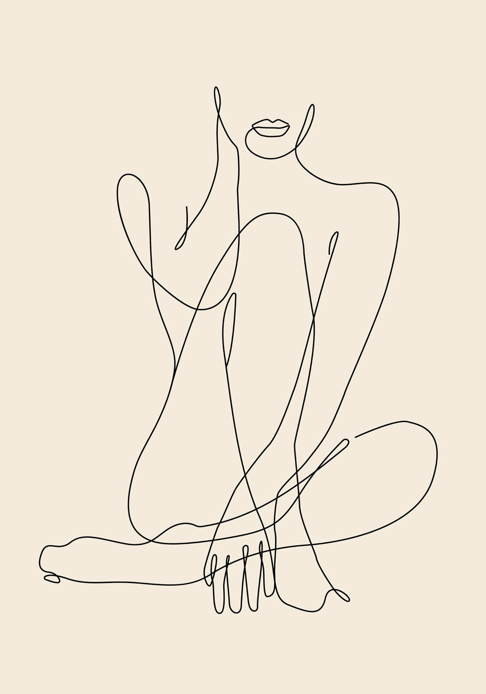 Woman Body Line Art Drawing Plakat - Posterbox.no