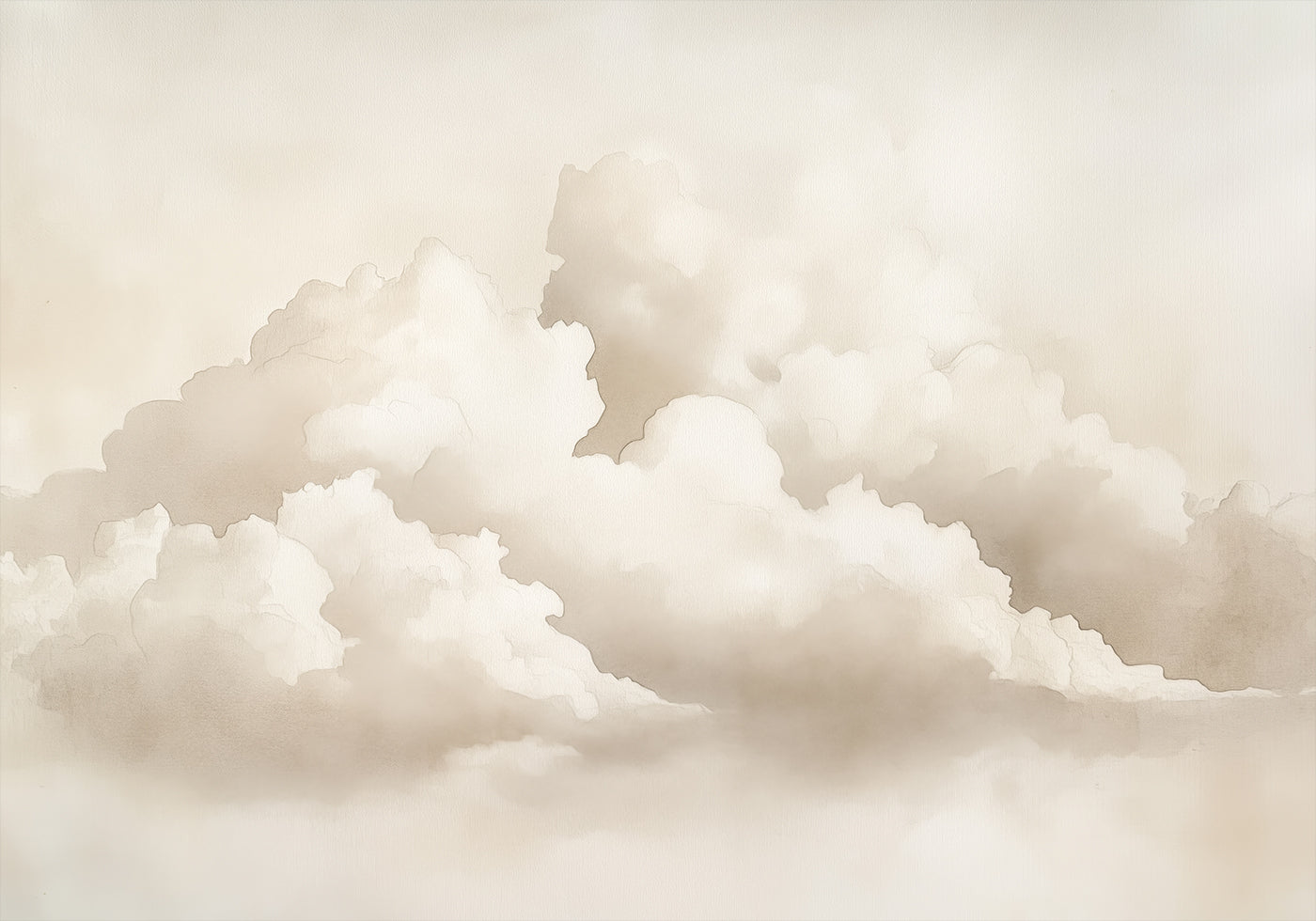 Neutral Cloudscape Watercolor Poster