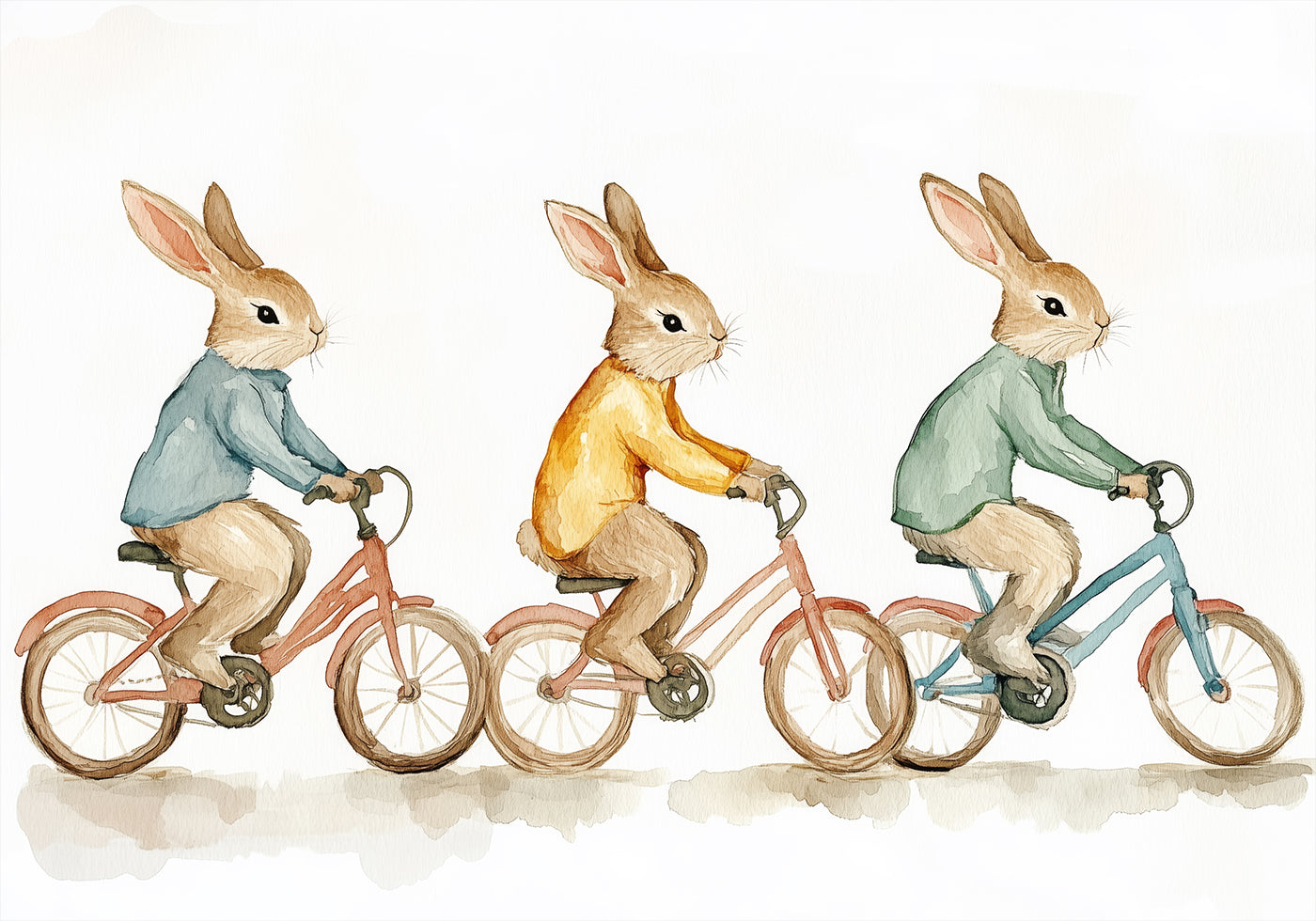 Bunny Bicycle Trio Poster