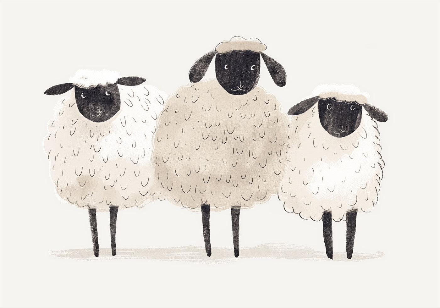 Trio Of Sheep Poster