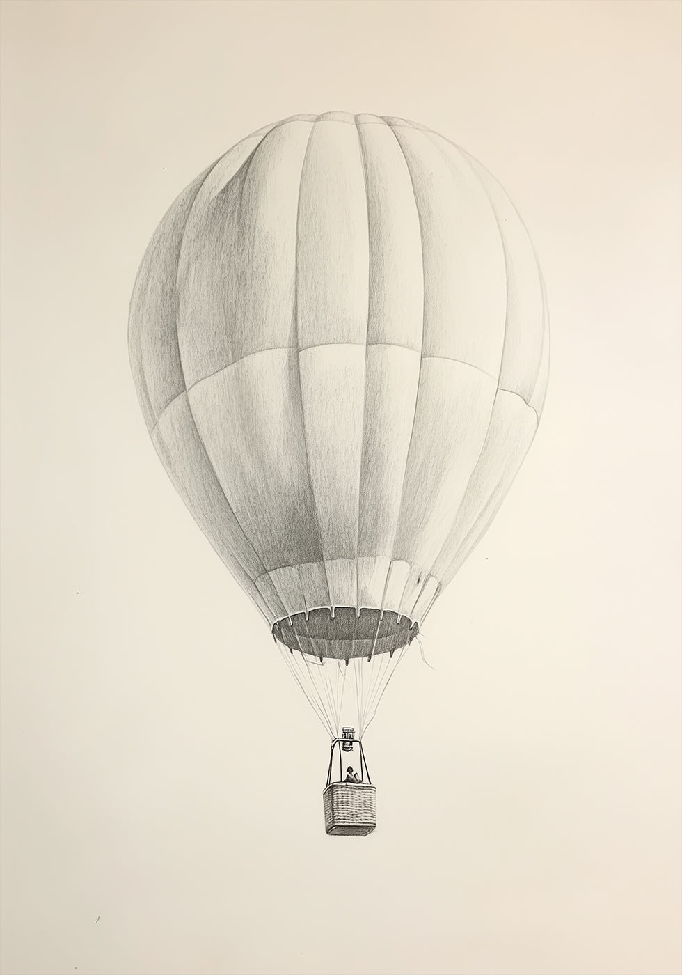 Vintage Hot Air Balloon Sketch Poster