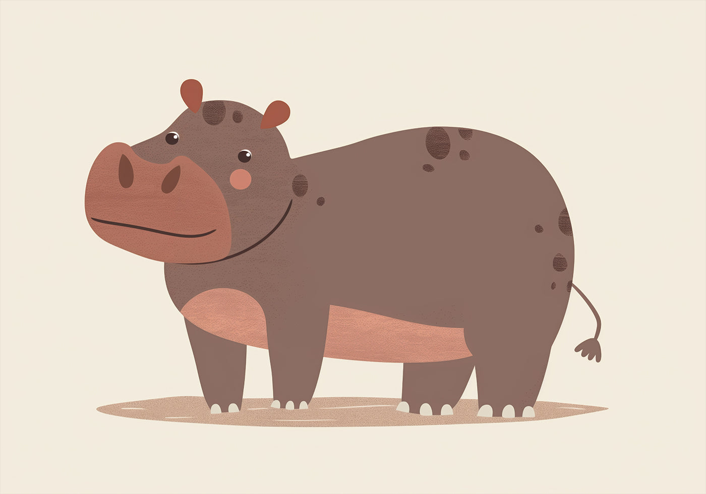 Smiling Brown Hippo In Mud Poster