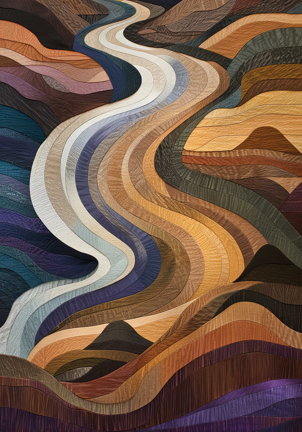 Flowing Abstract Fabric Design Poster