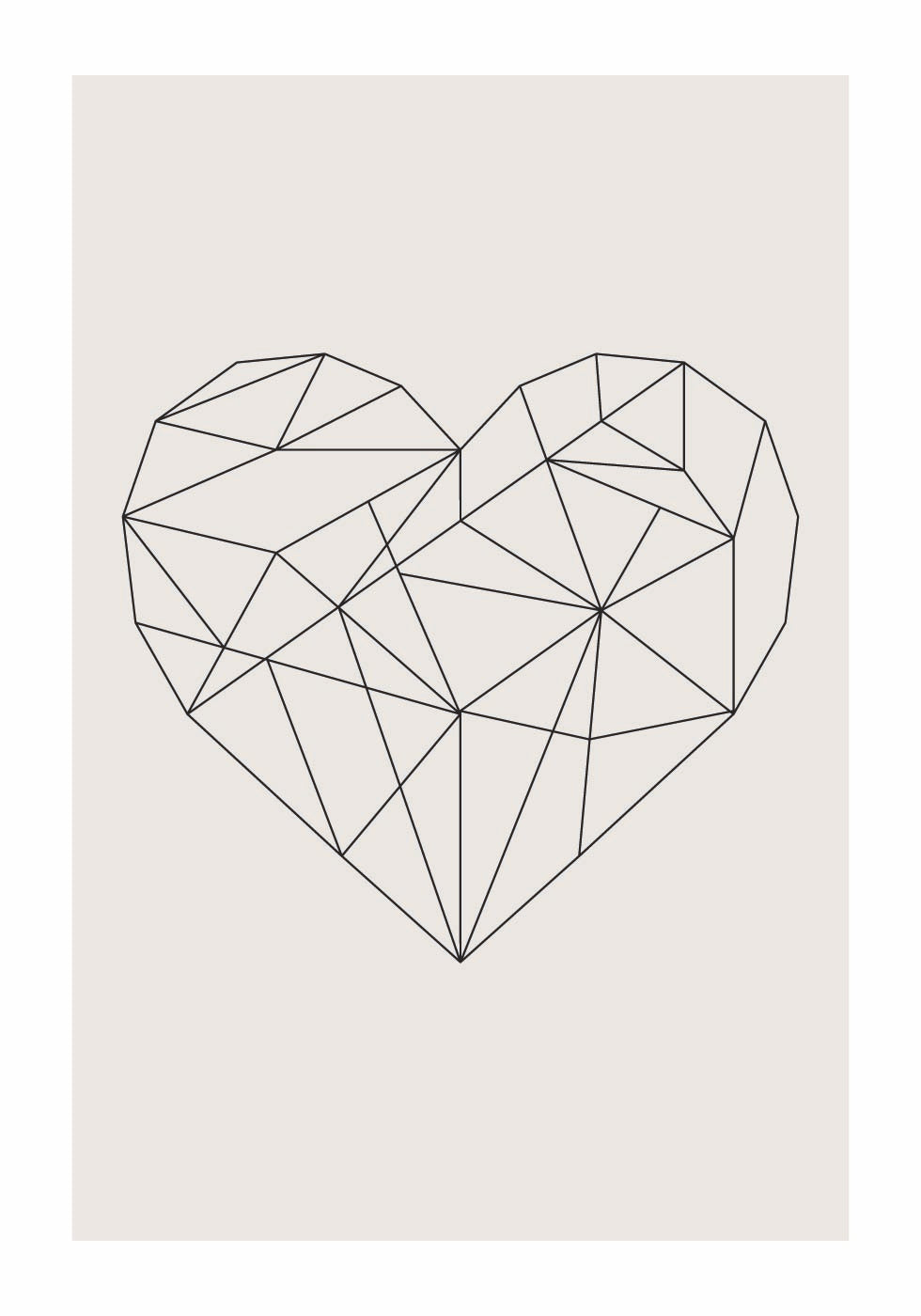 Abstract Geometric Heart Poster