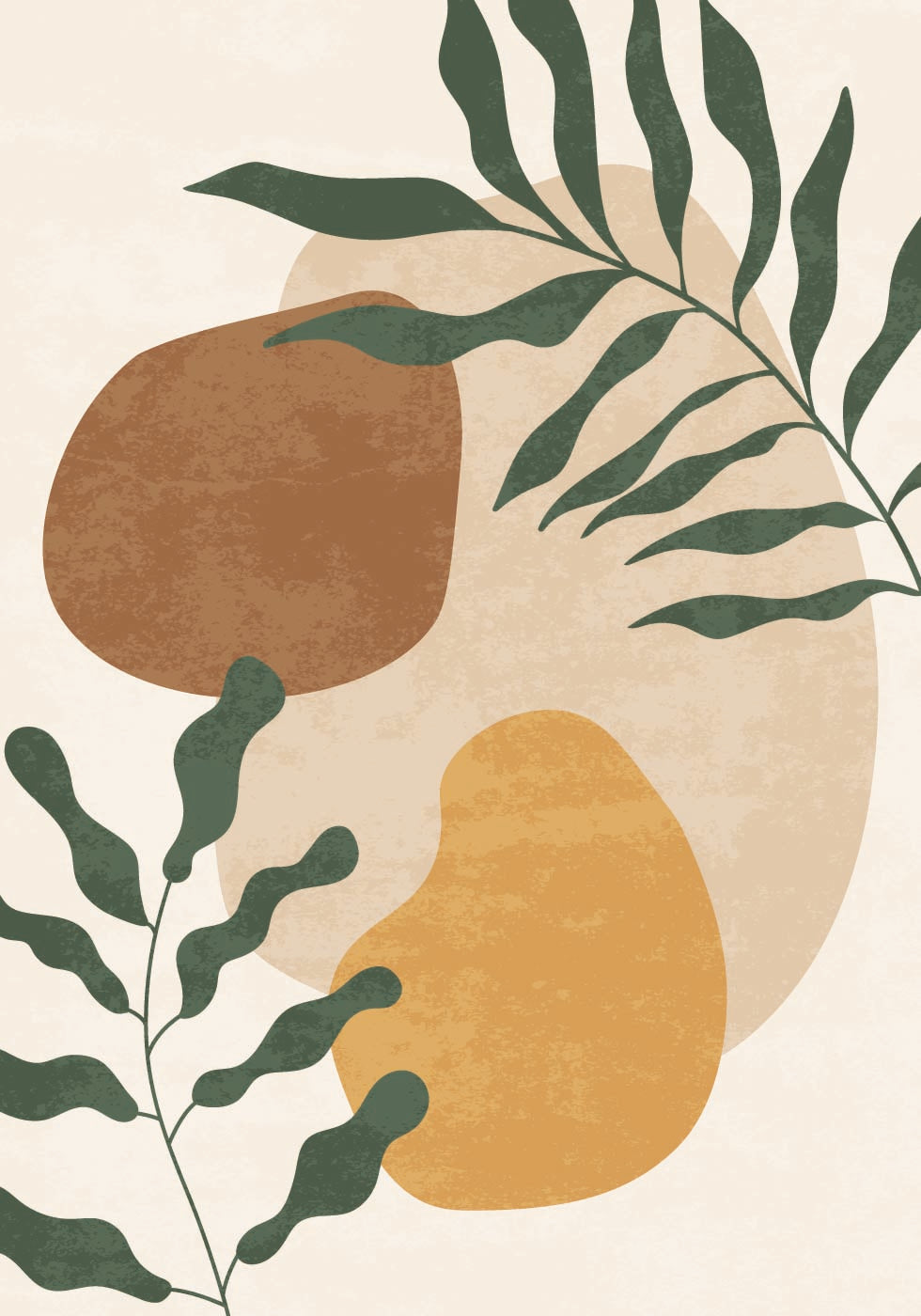 Abstract Shapes and Leaf Poster