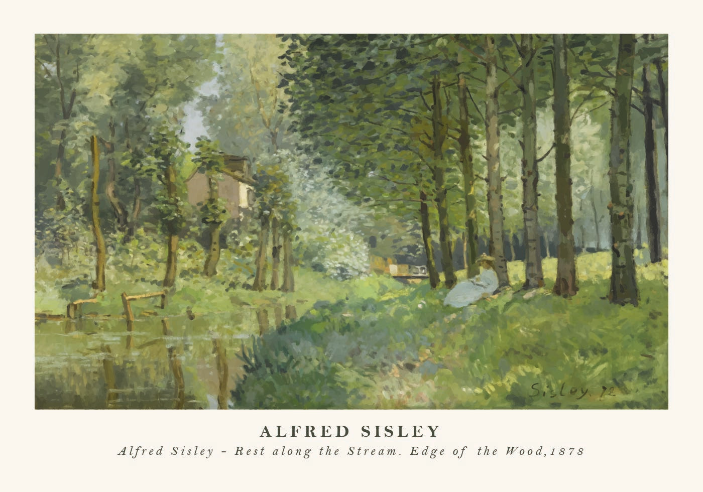 Rest Along The Stream Impressionist Forest, Alfred Sisley 1878 Poster