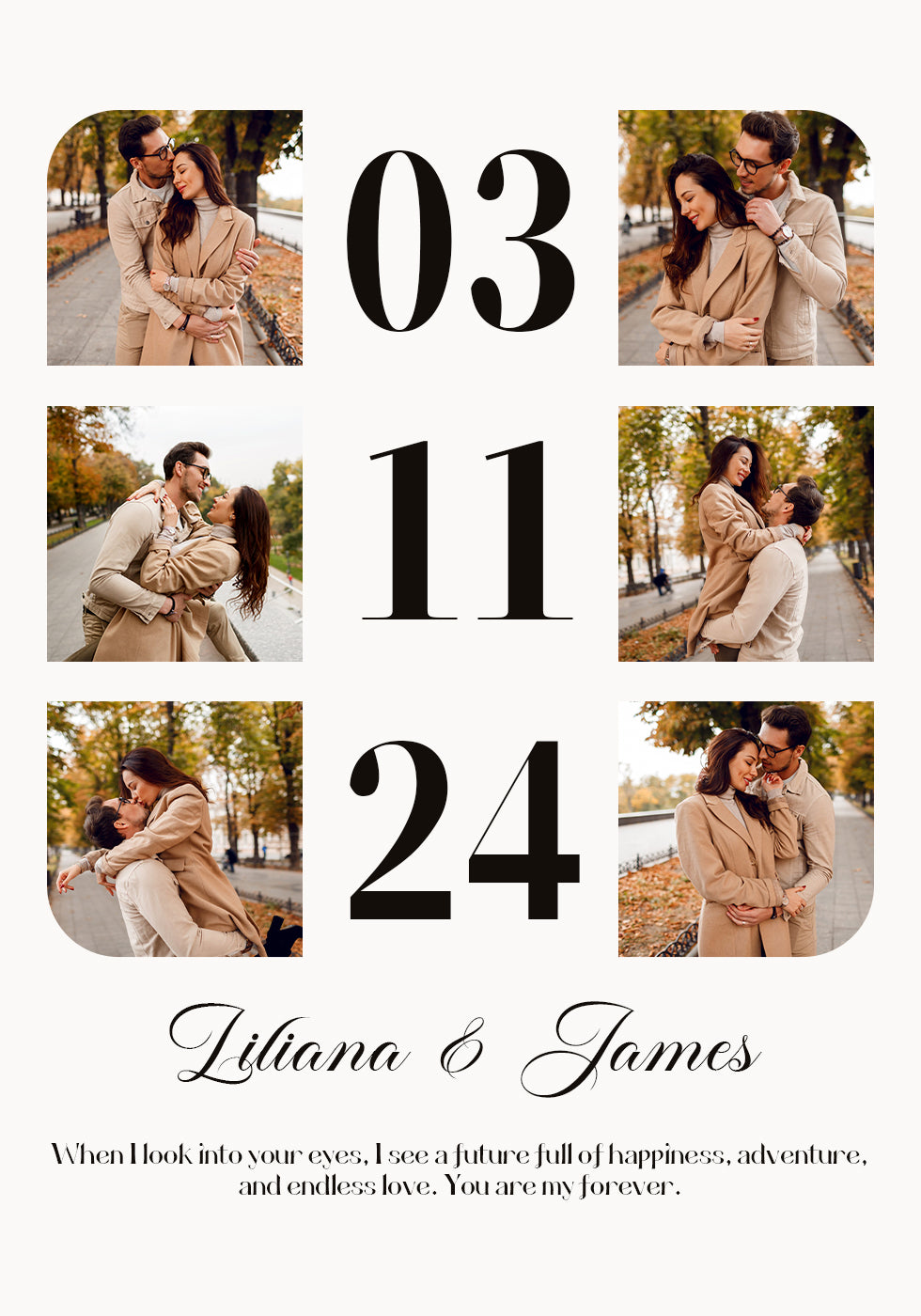 Anniversary Date Personalized Photo Collage Poster