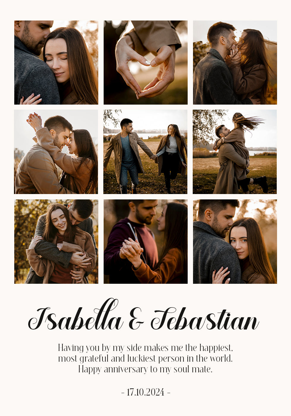 Couple Anniversary Personalized Photo Collage Poster