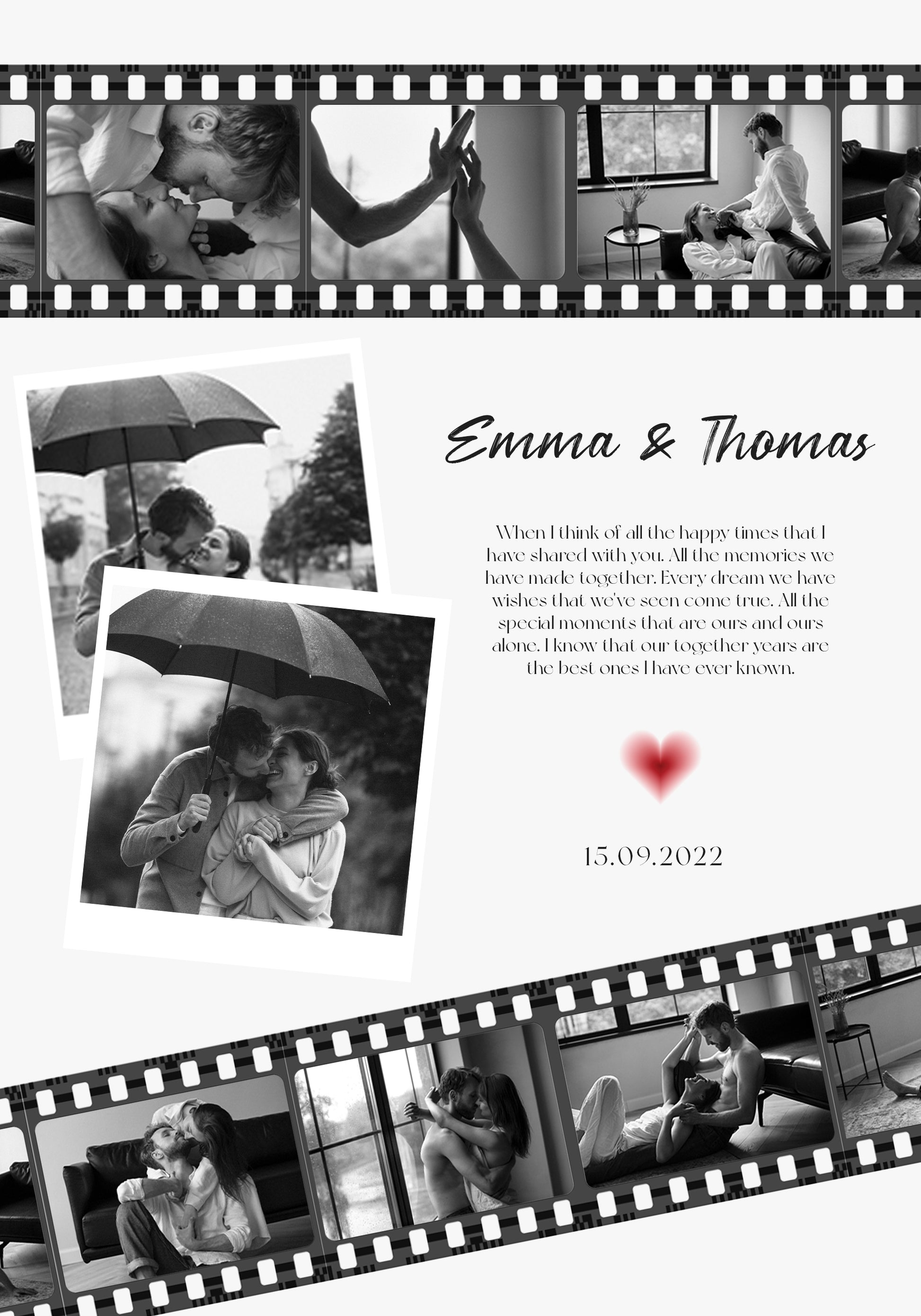 Anniversary Film Photo Collage Poster