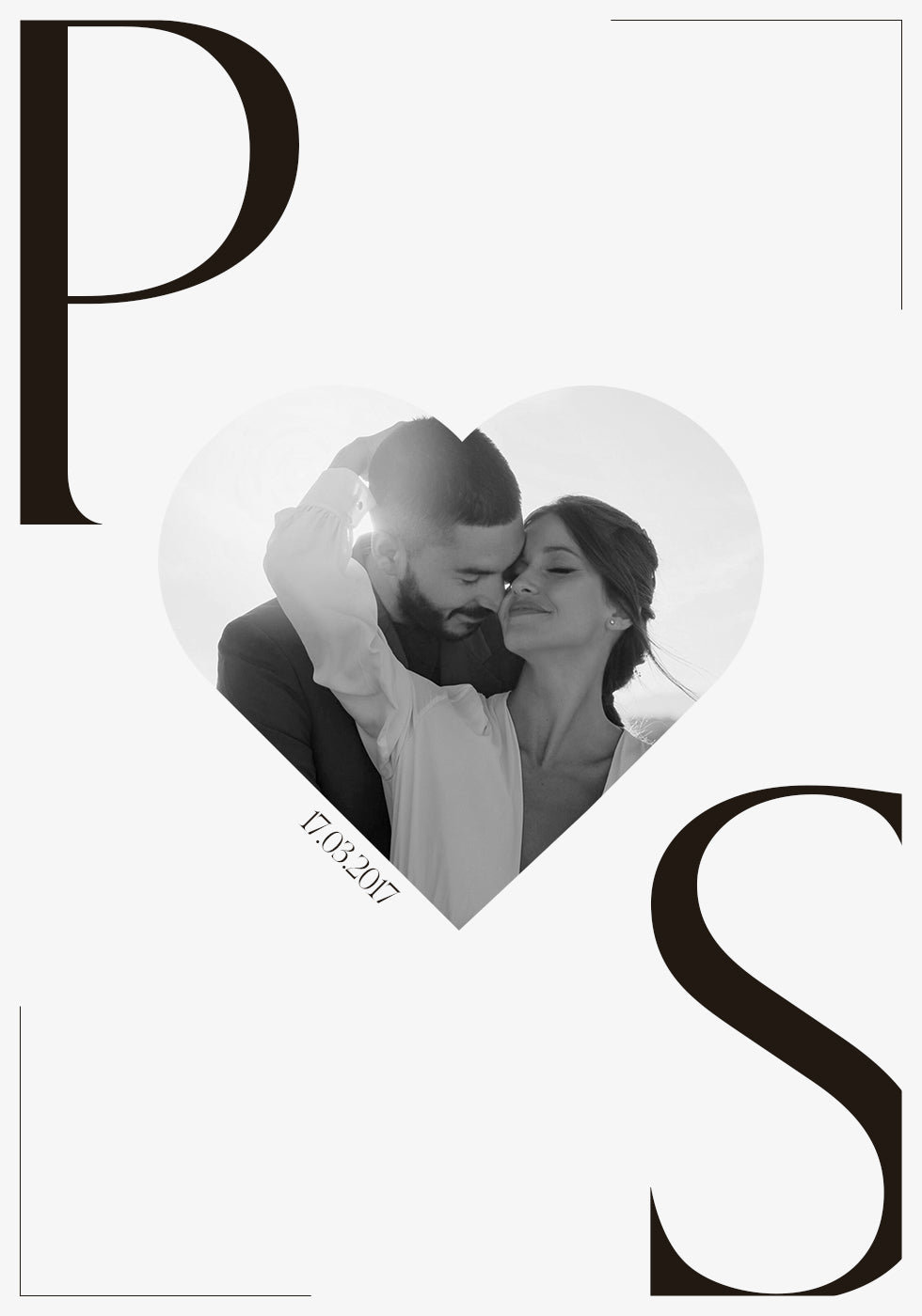 Minimalist Heart Anniversary Date Personalized Poster