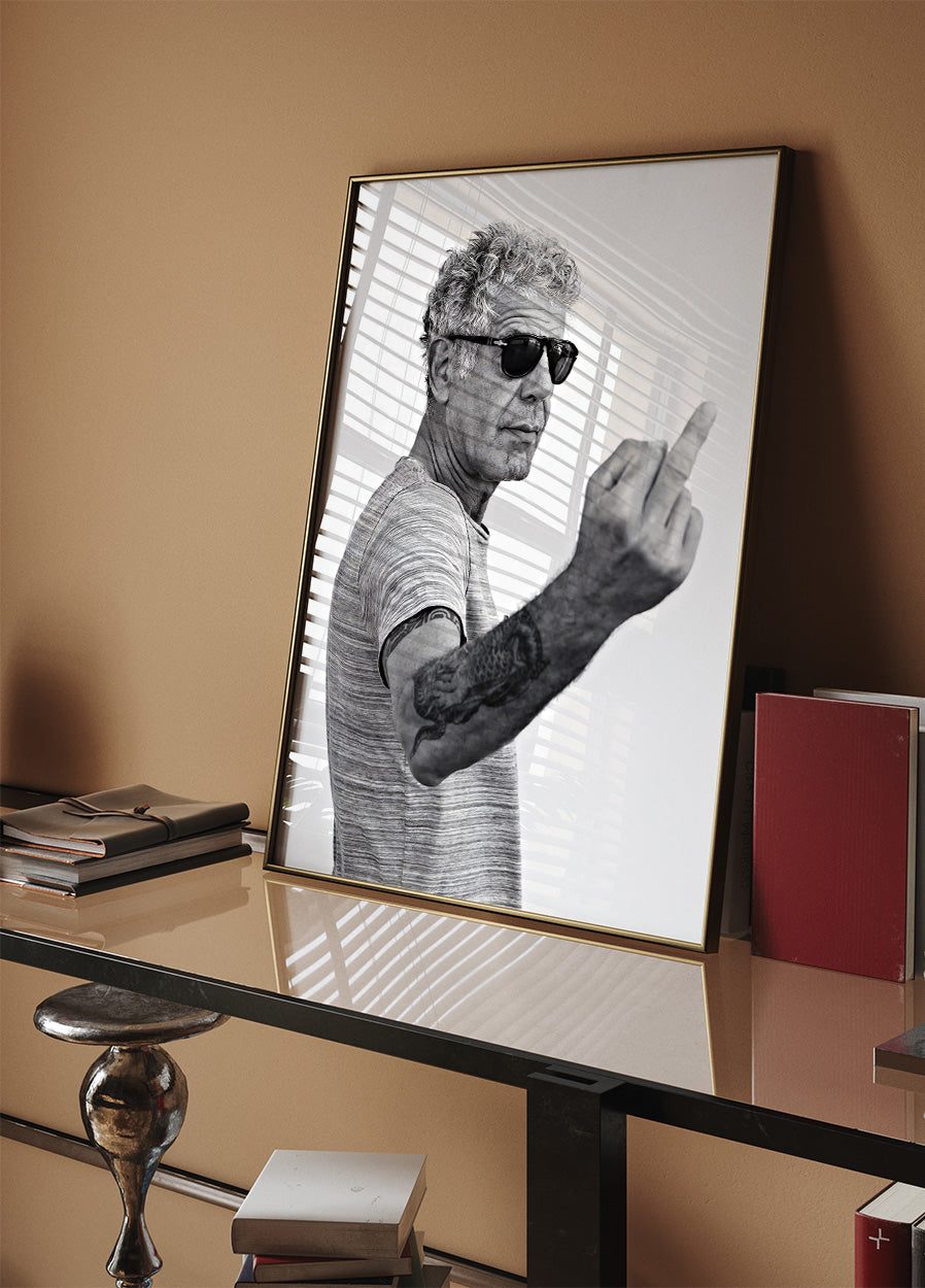 Anthony Bourdain Middle Finger Poster