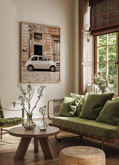 Classic Car in Urban Setting Poster