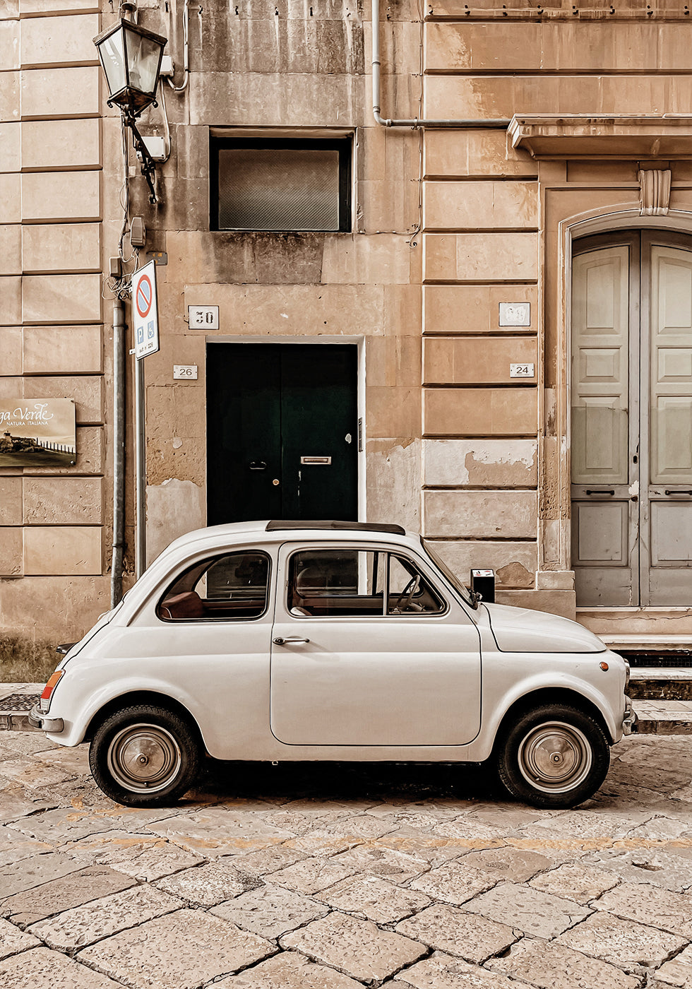 Classic Car in Urban Setting Poster