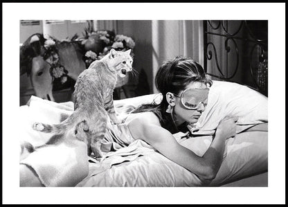 Audrey Hepburn Sleeping With Cat Poster