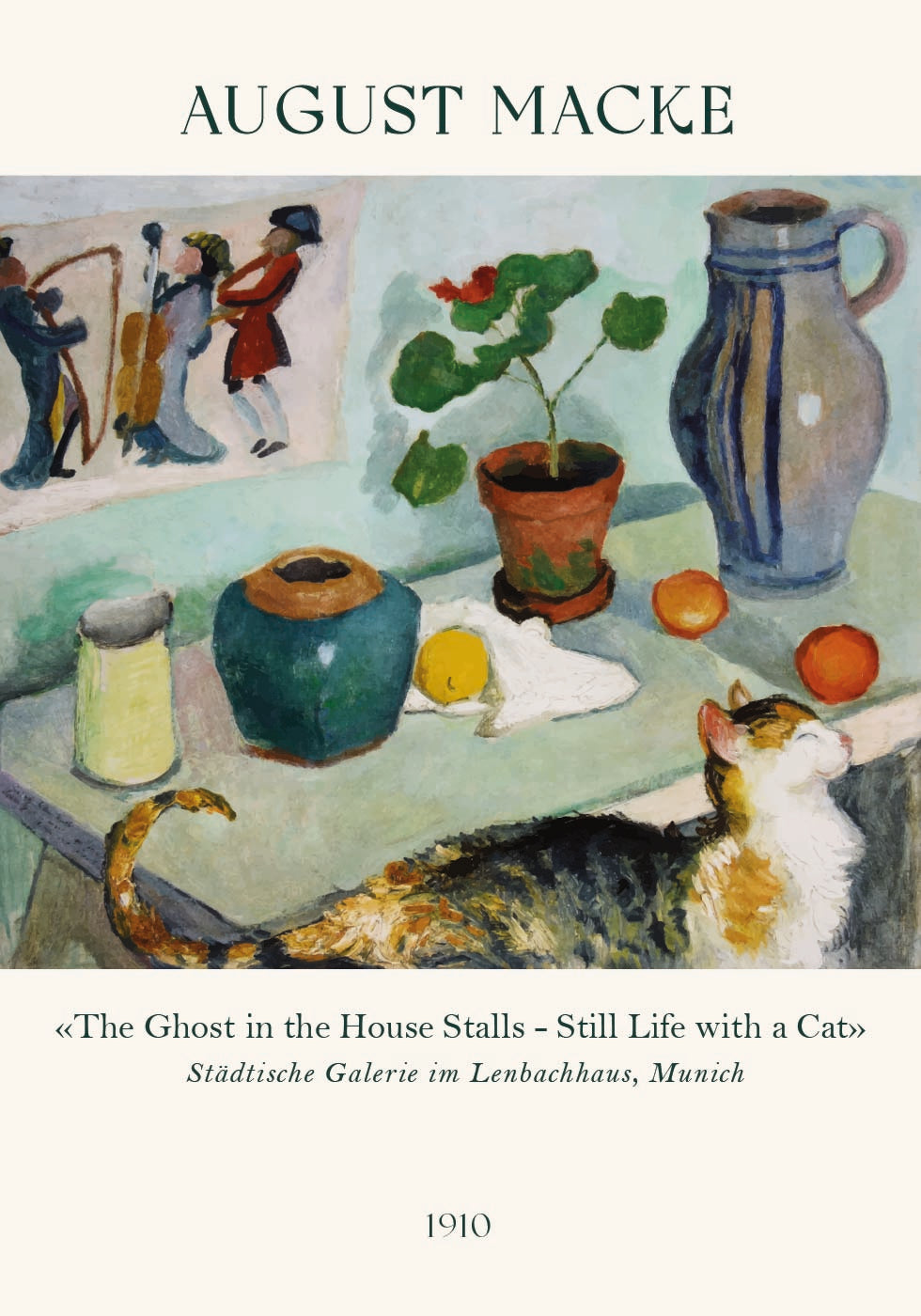 August Macke, Still Life with a Cat Poster