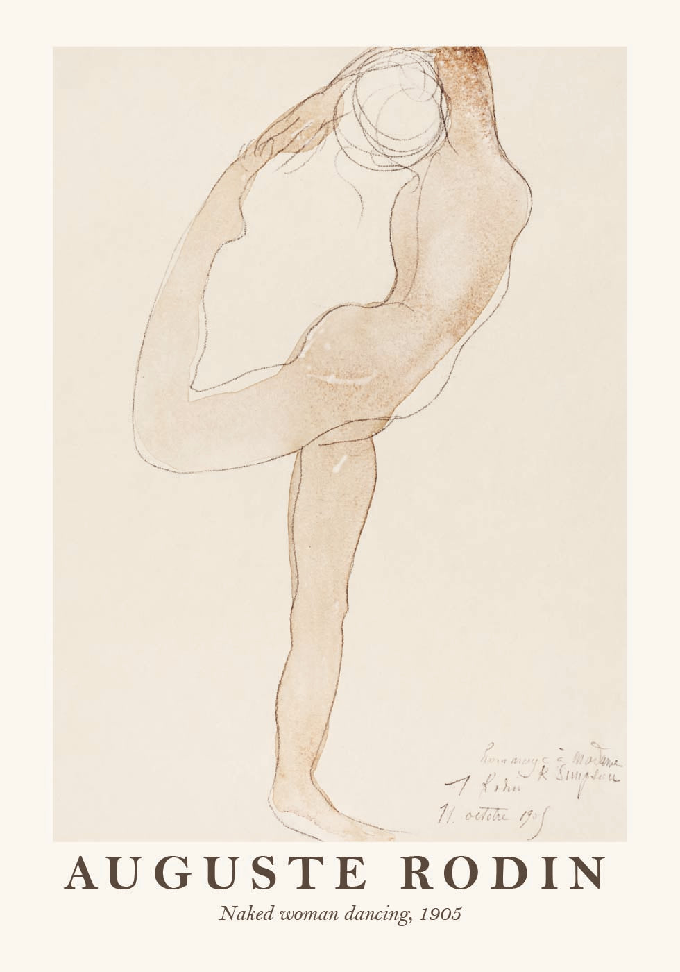 Auguste Rodin, Naked Woman Dancing Poster