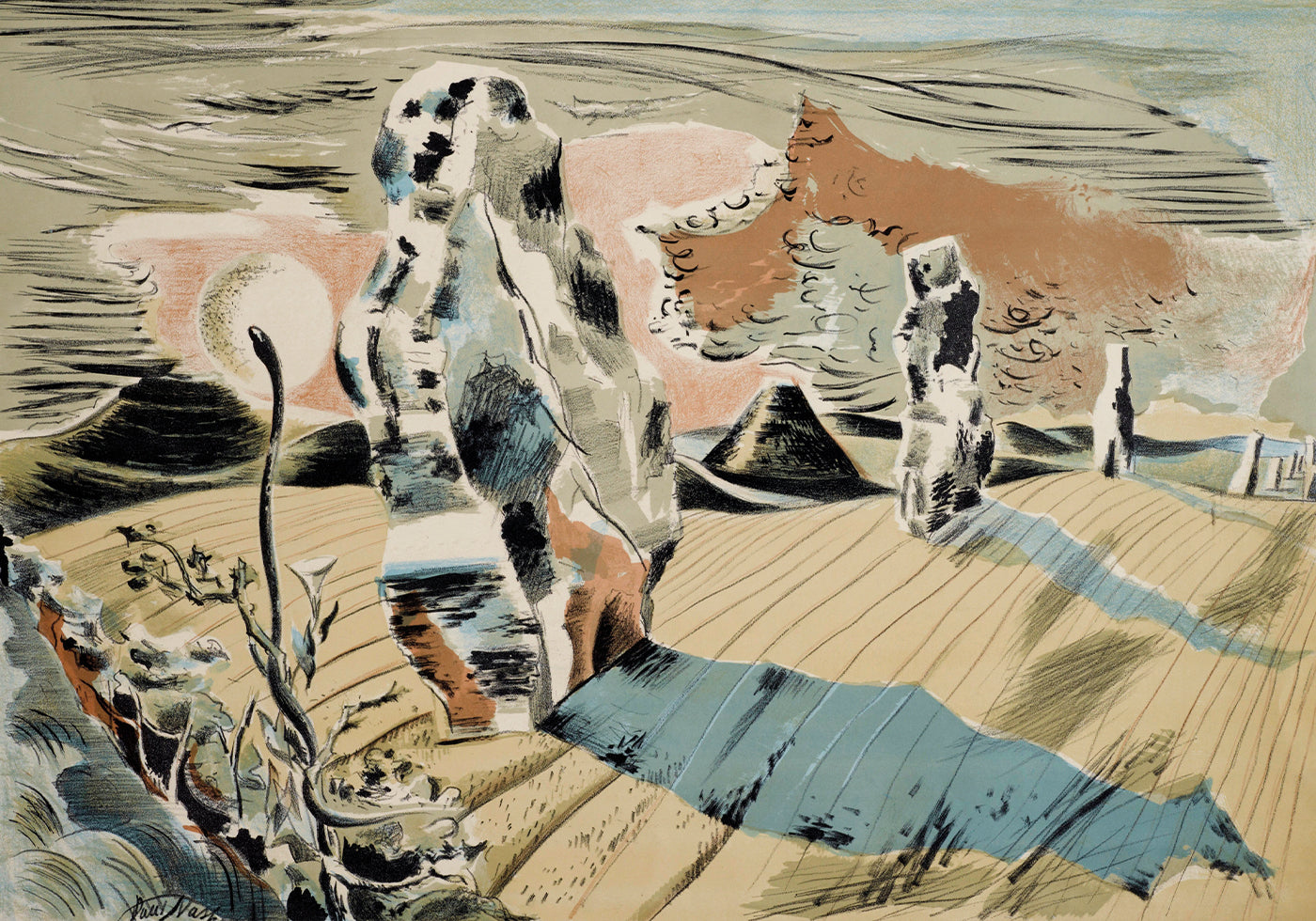 Avebury, surreal landscape by Paul Nash Poster