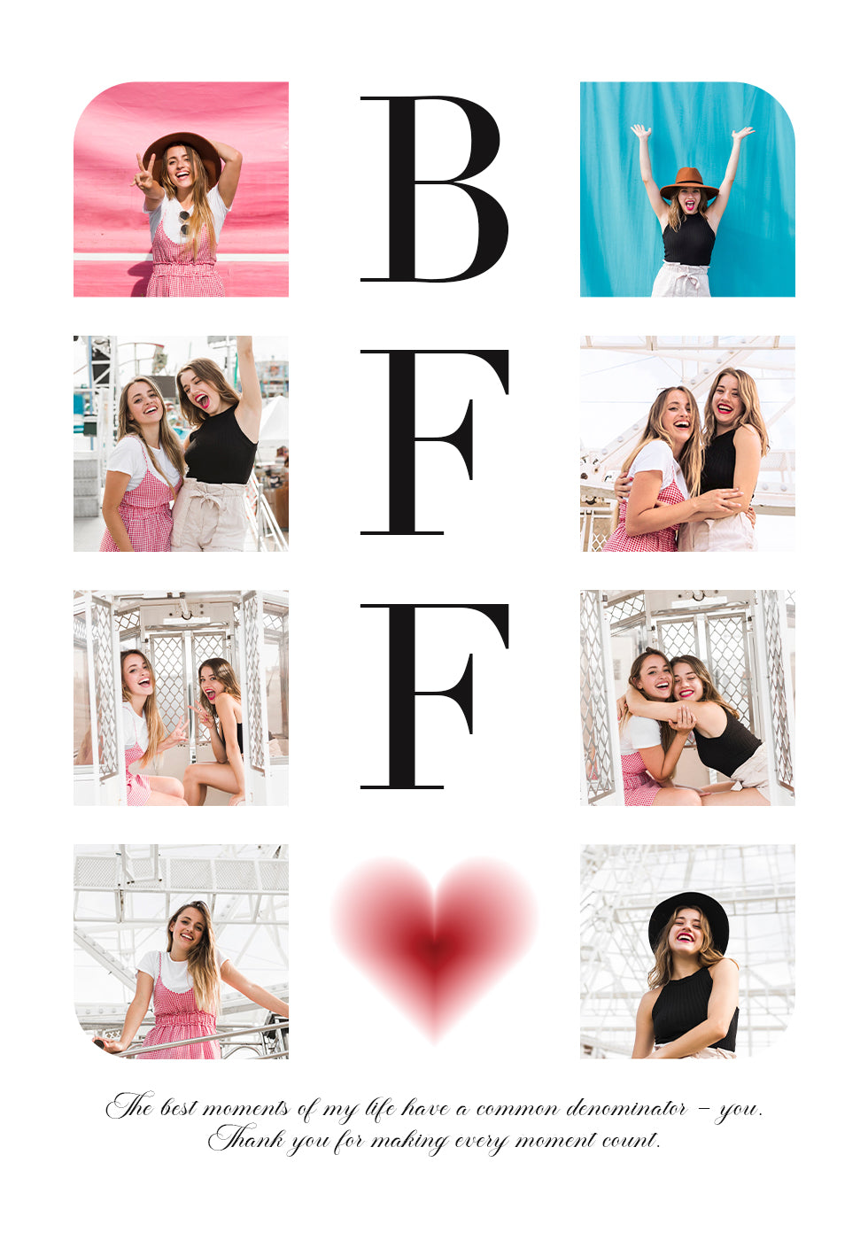 BFF Personalized Photo Collage Poster