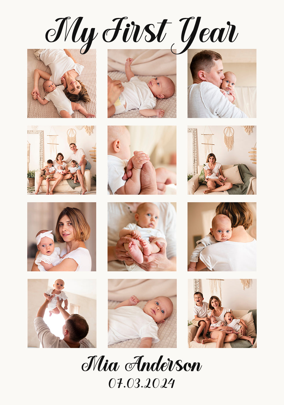 Baby 1st Year Personalized Poster