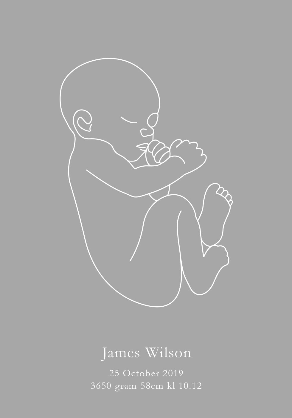 Minimalist Birth – Gray Poster