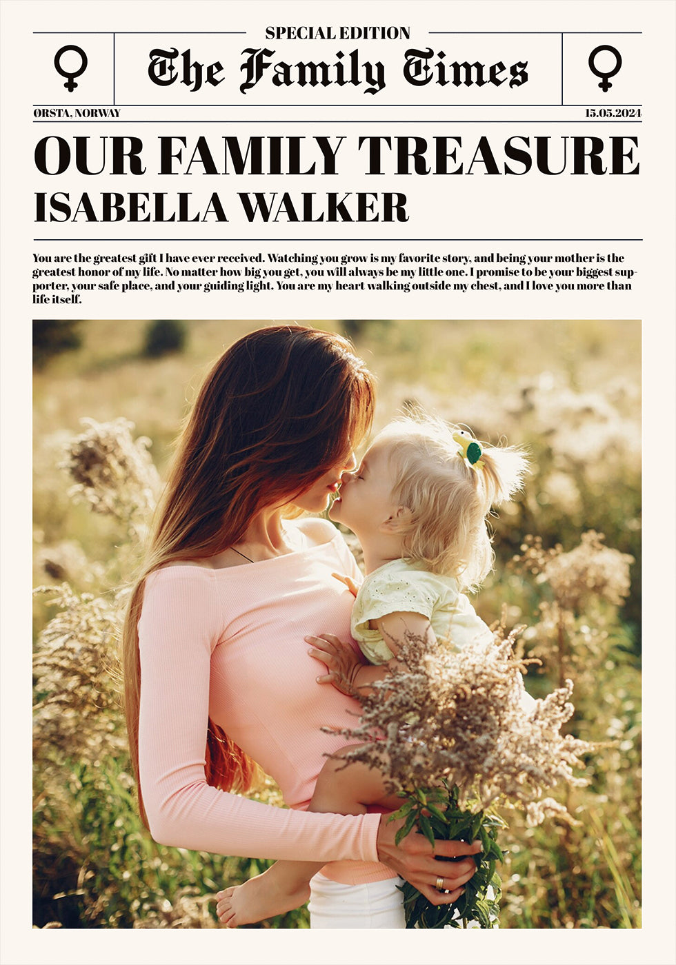 Baby Photo Newspaper Personal Poster
