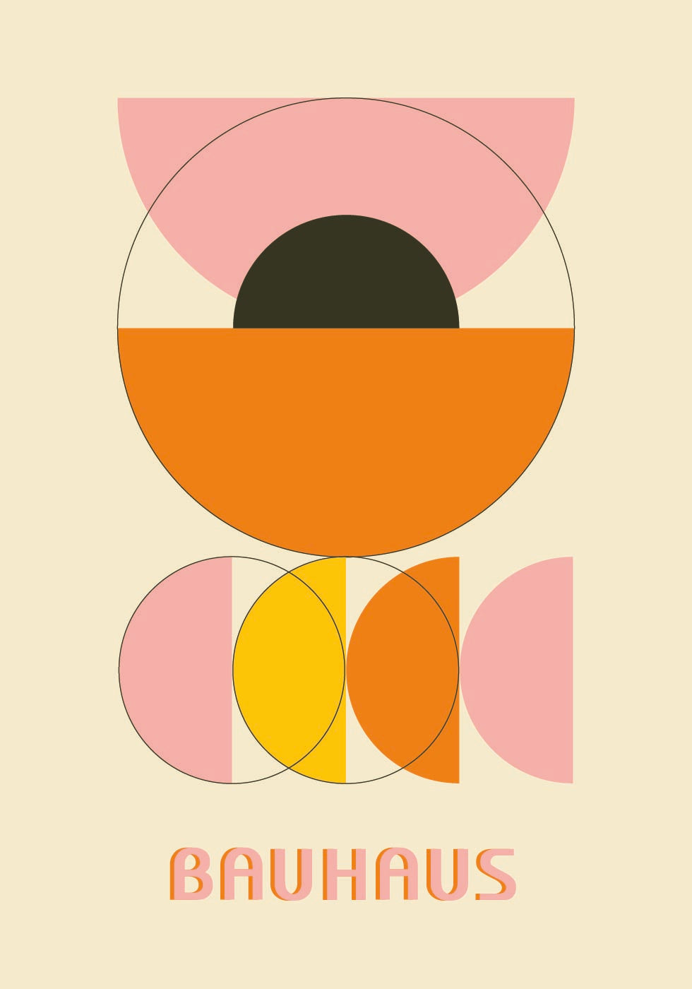 Bauhaus Color Shapes No.4 Poster
