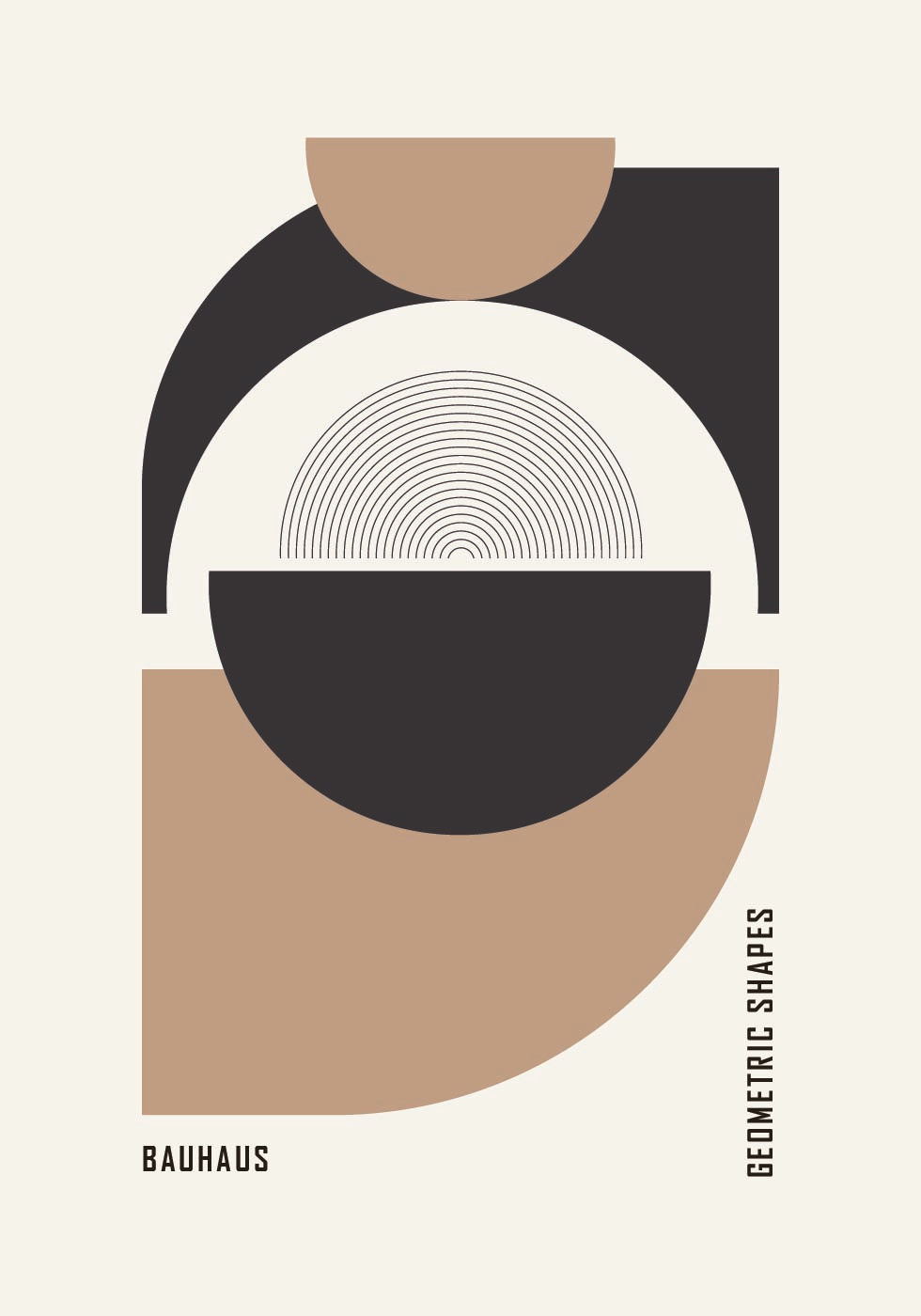 Bauhaus Geometric Shapes No.1  Poster