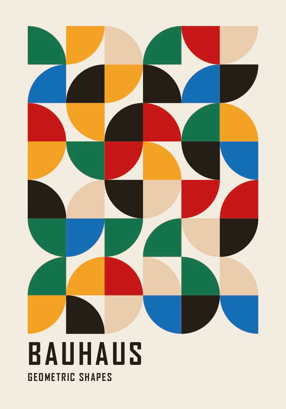 Bauhaus Geometric Shapes No.3  Poster