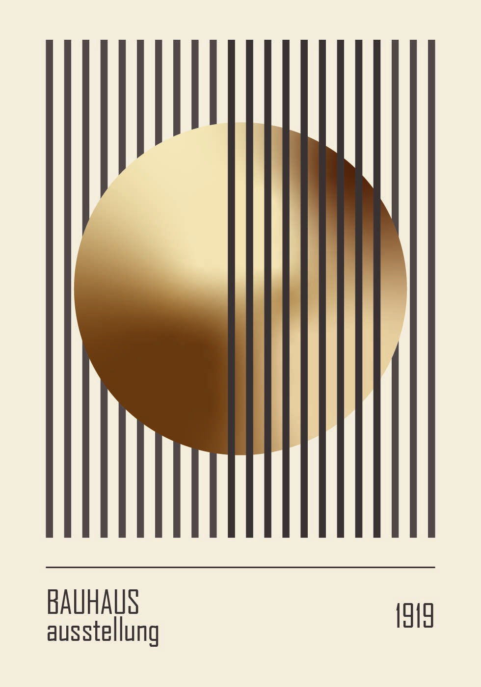 Bauhaus Golden Gradient Poster
