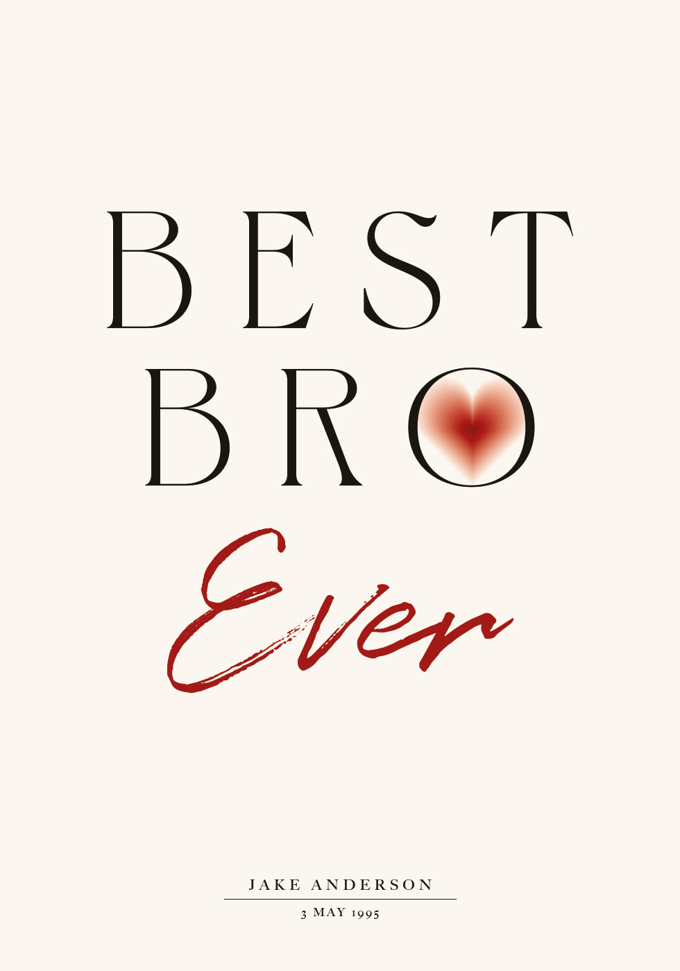 Best Bro Ever Personalized Poster