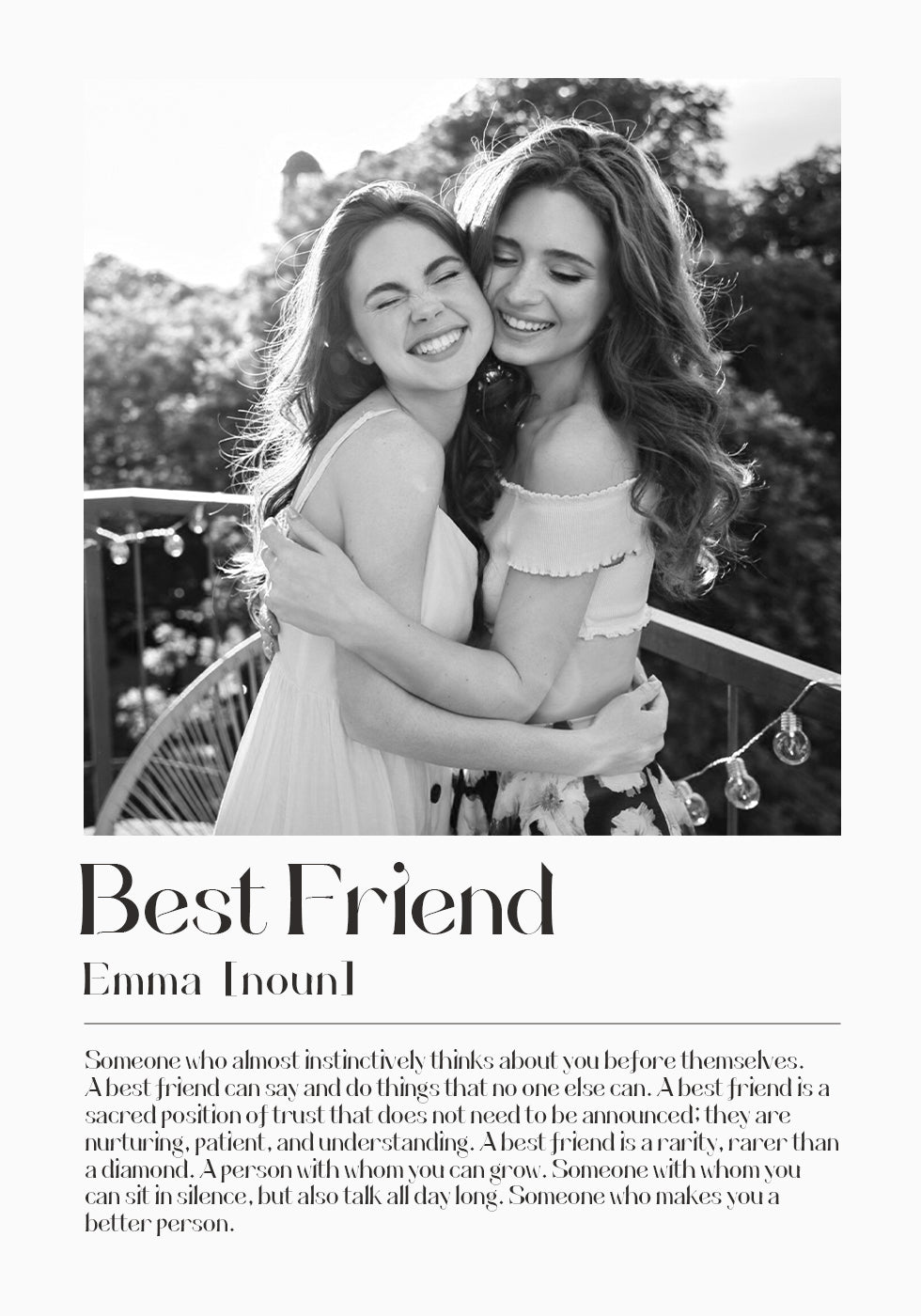Best Friend Personalized Photo Definition Poster