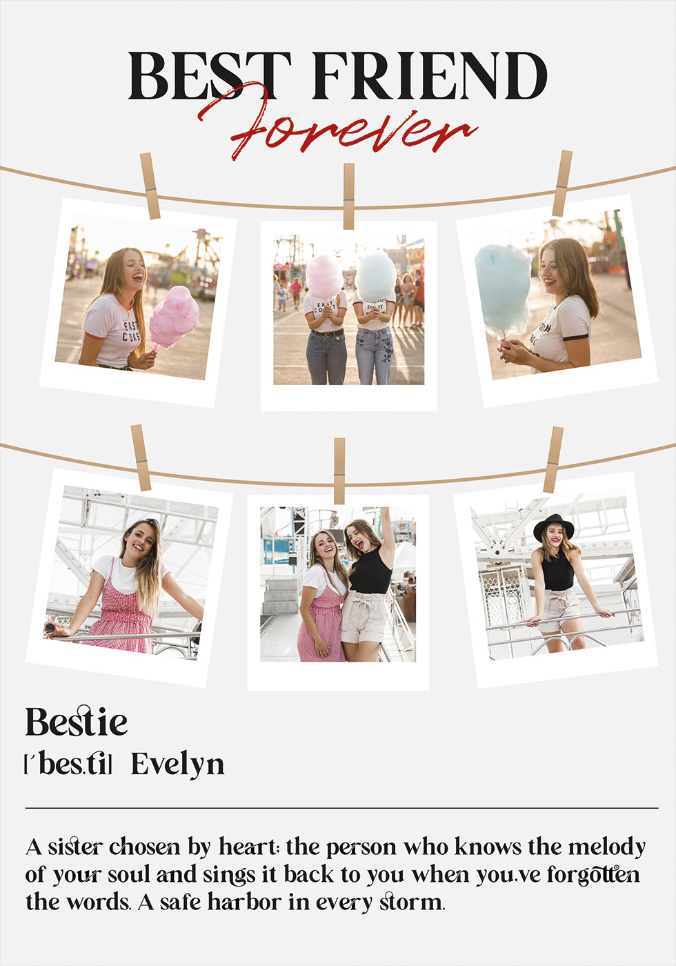 Best Friends Photo Collage Personal Poster