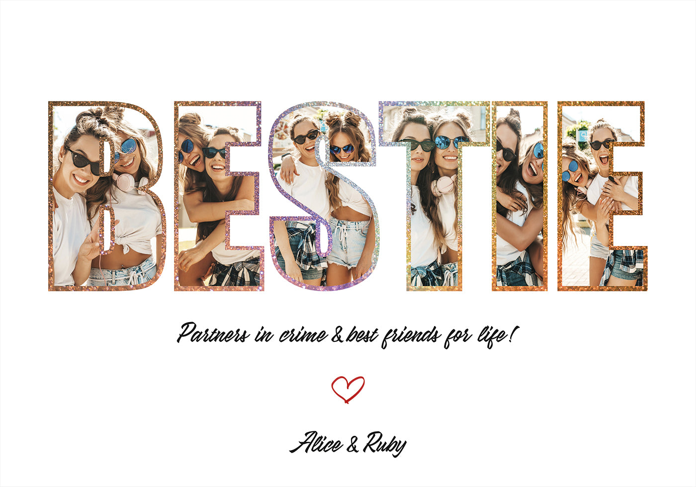 Bestie Photo Collage Personal Poster