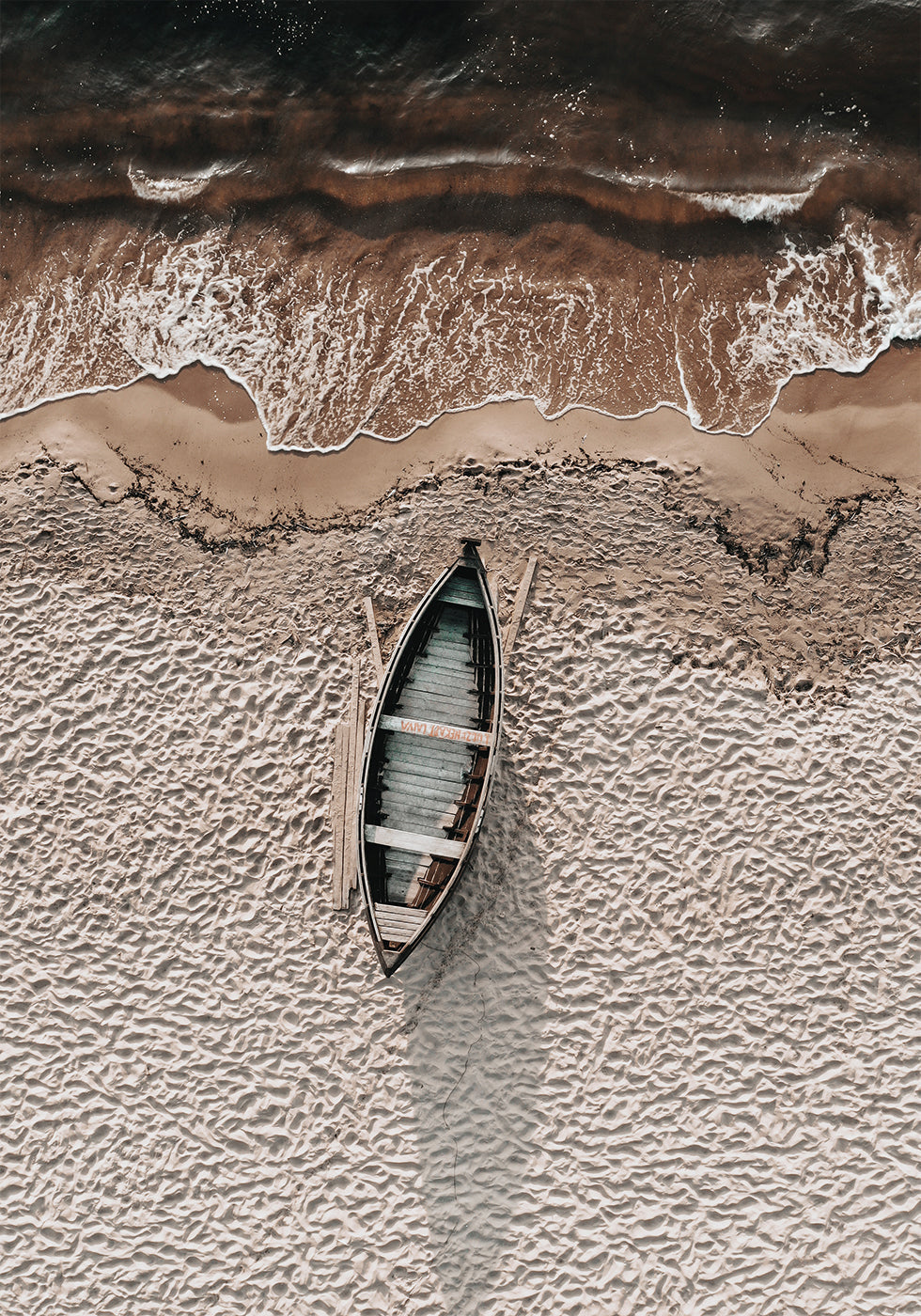 Boat On Beach Poster