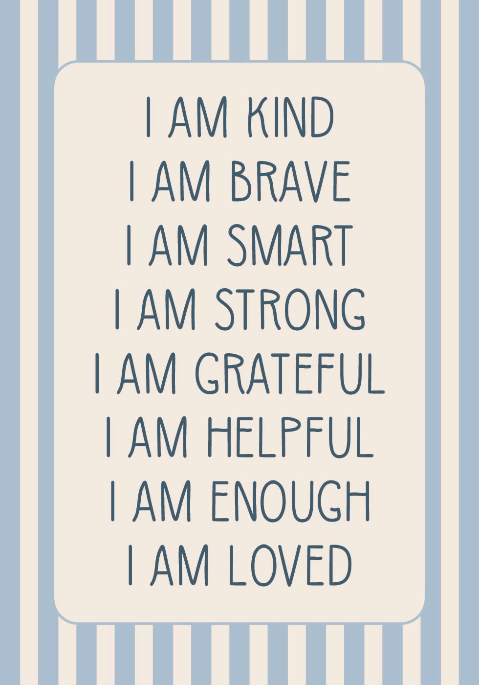 Boys Affirmations, Positive Self-Talk Poster