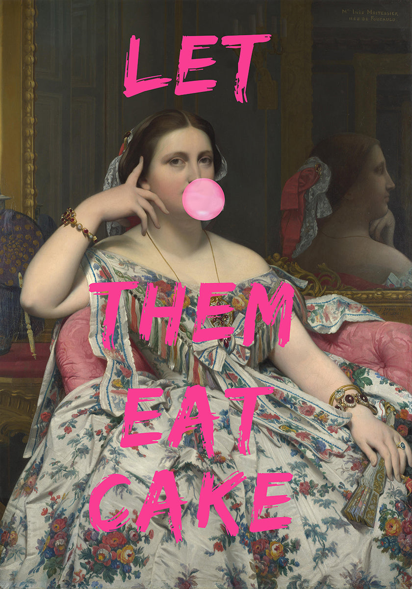 Let Them Eat Cake, Bubble Gum Vintage Portrait Poster