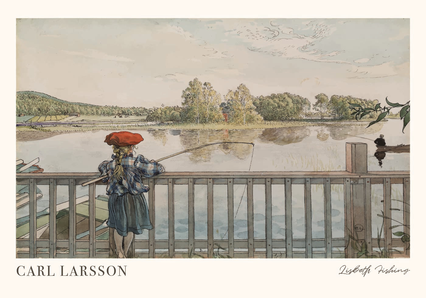 Lisbeth Fishing by Carl Larsson Poster