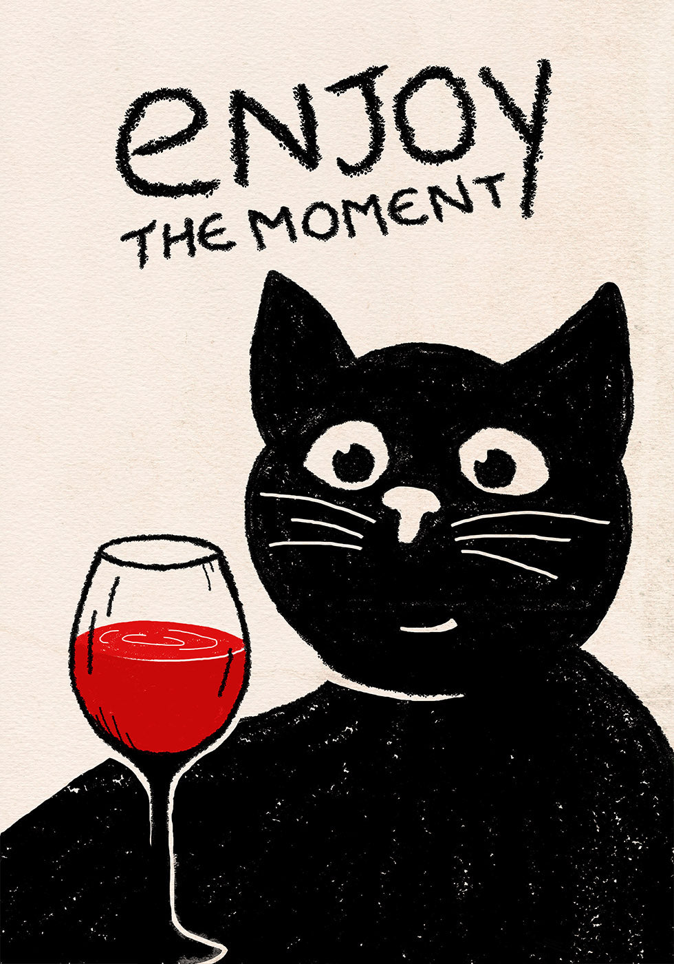 Cat Who Delights in Wine Poster