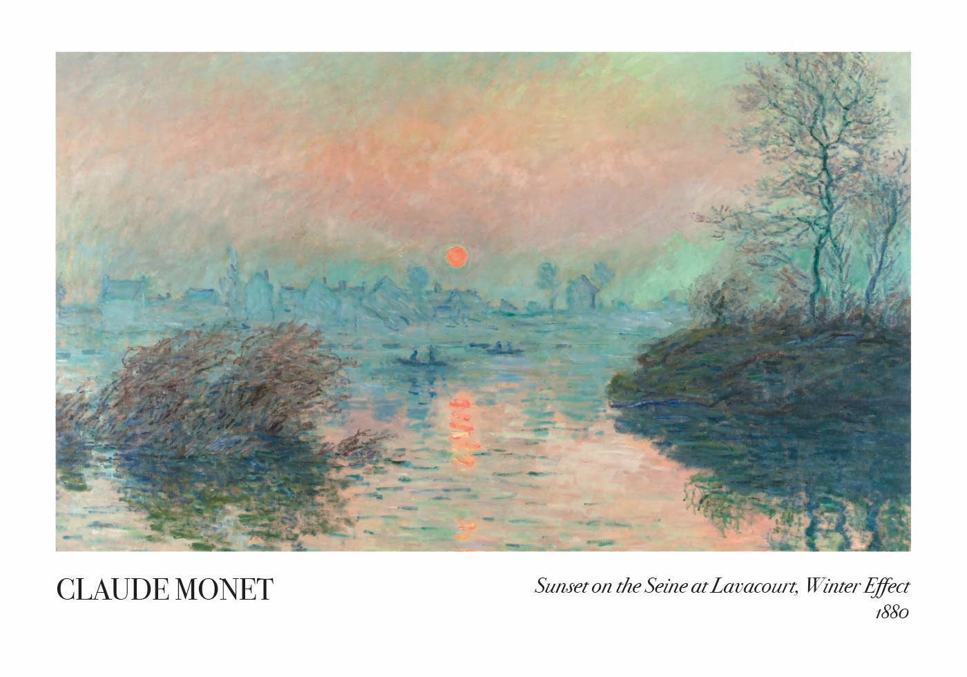 Sunset on the Seine at Lavacourt, Winter Effect Poster