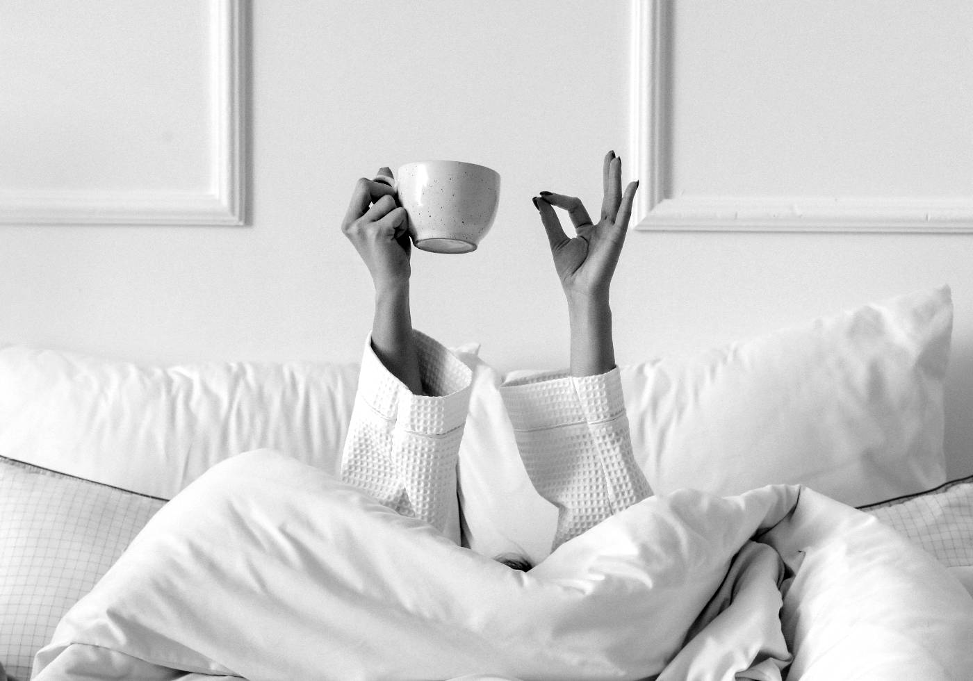 Coffee in Bed Poster Black and White Poster