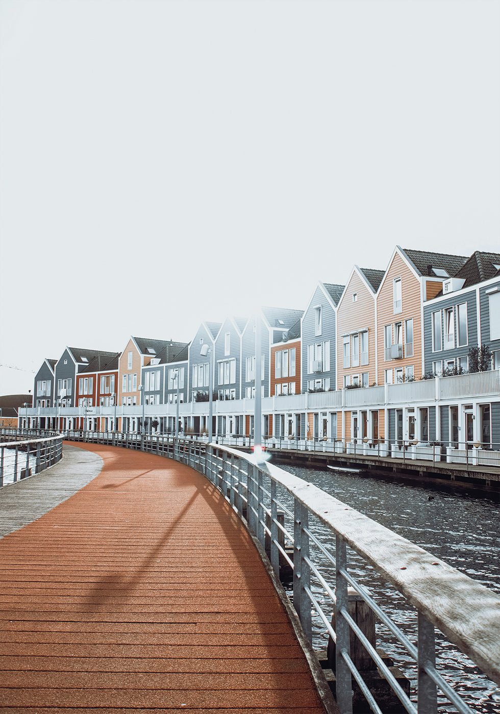 Colorful Waterfront Houses Poster