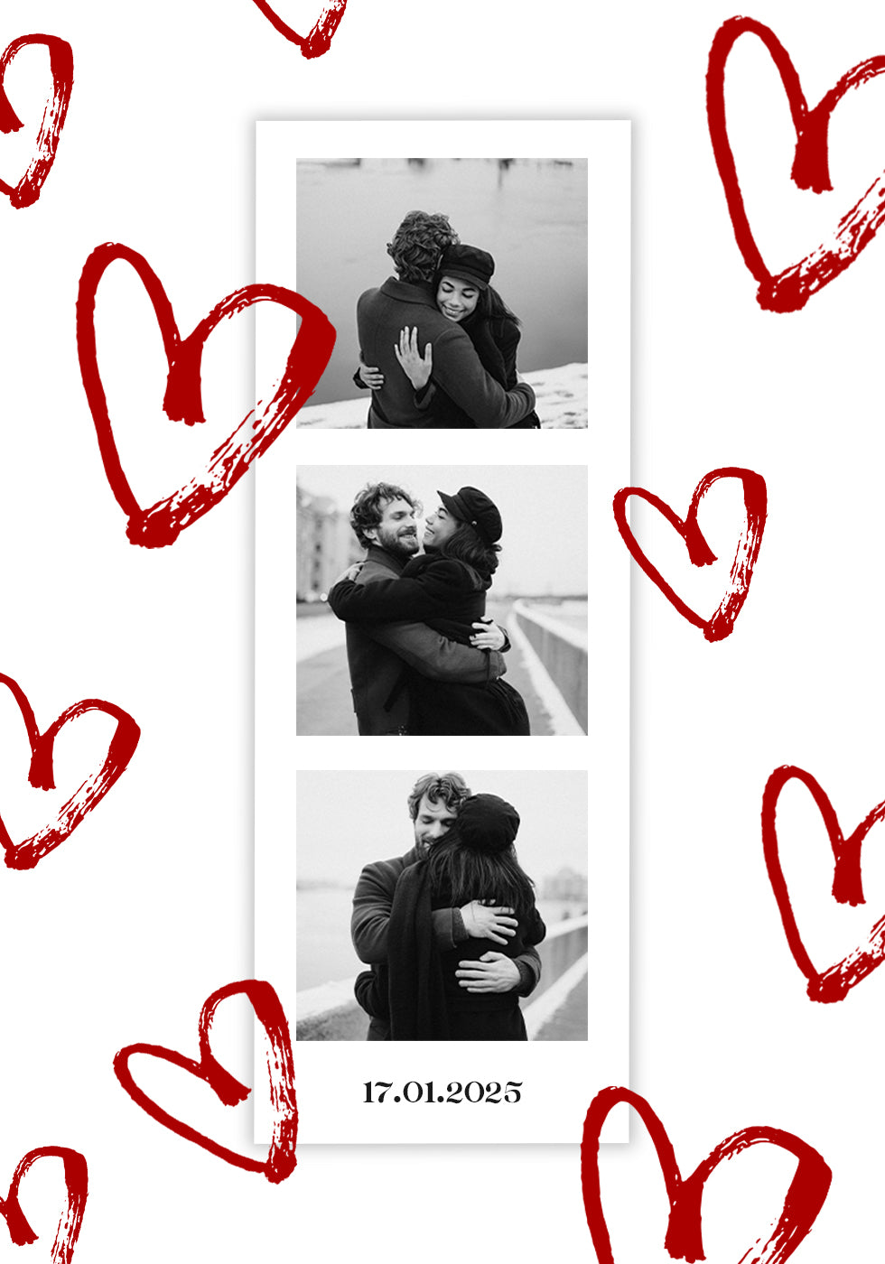 Couple Personalized Polaroid Photo Collage Poster