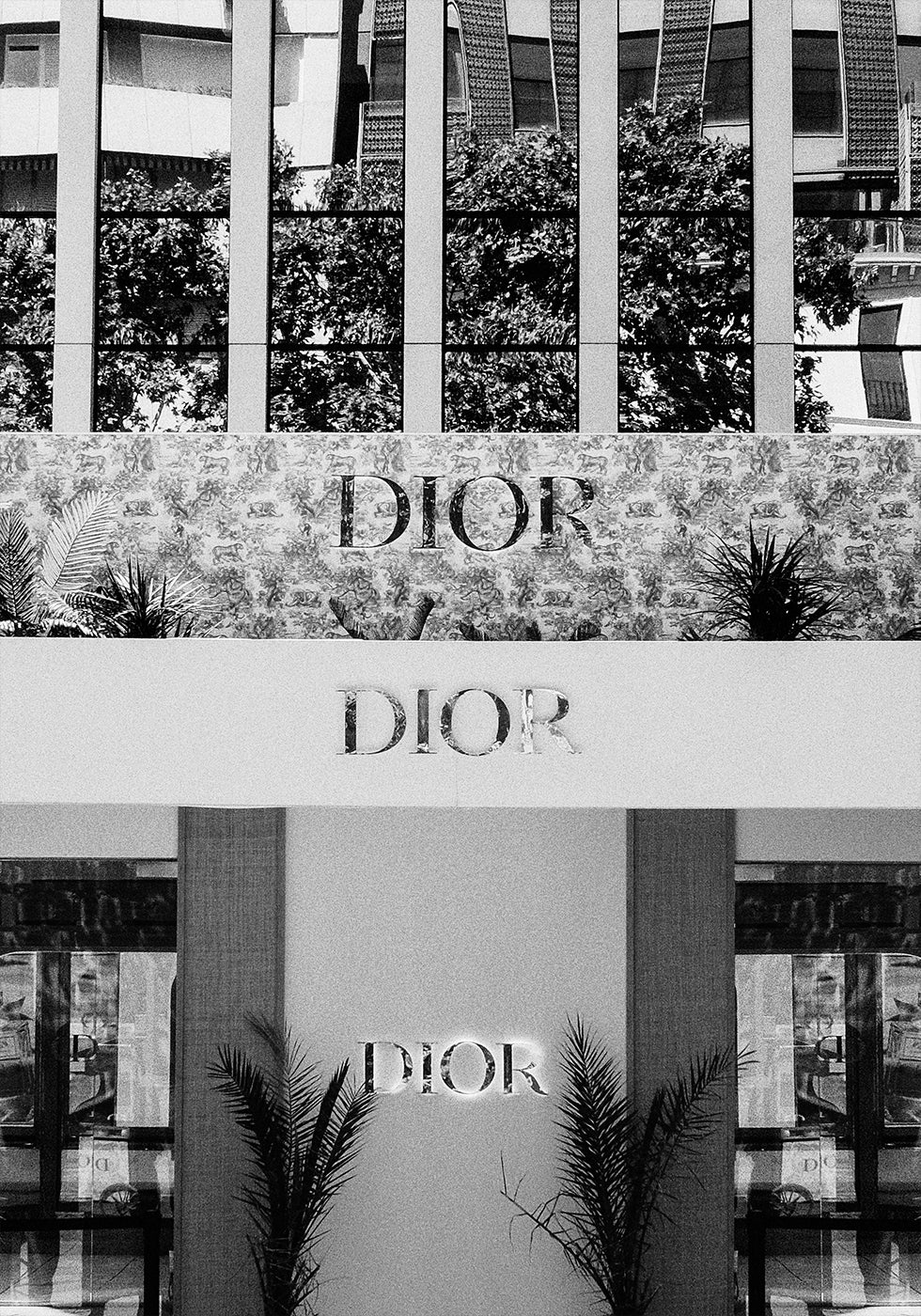 Dior Madrid Boutique Black & White Poster