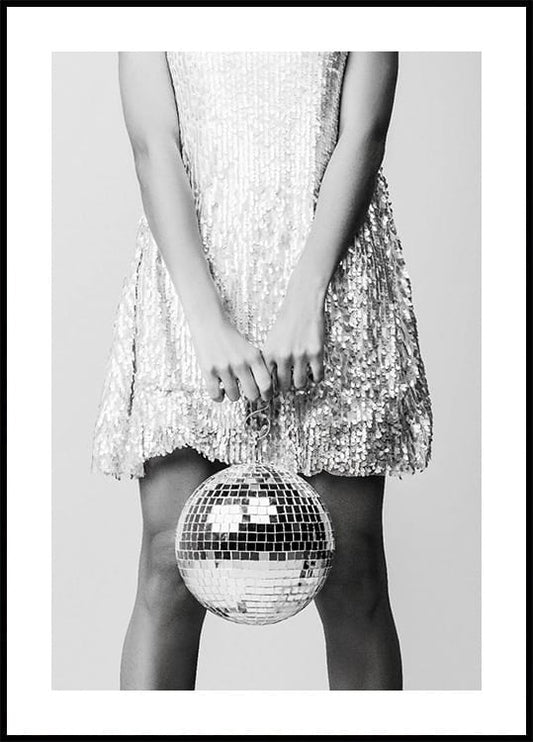 Woman with Discoball Poster