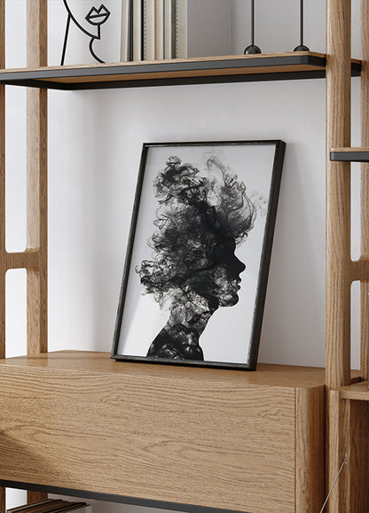 Dissolving Silhouette Abstract Poster