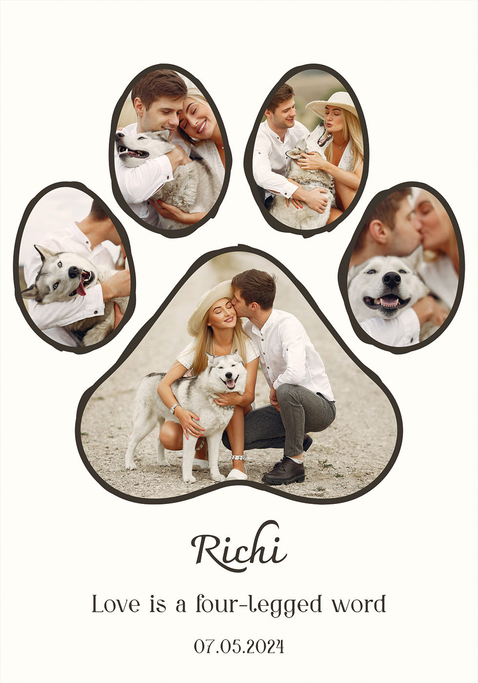 Dog Paw Photo Collage Personal Poster