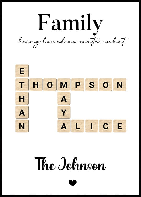 Connected Hearts, A Family Name Puzzle of Love Poster